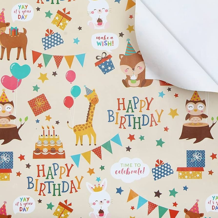Amazon Birthday Wrapping Paper For Kids Girls Boys Animals