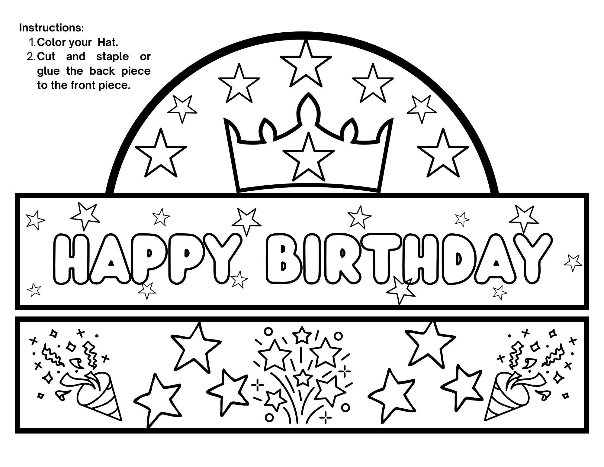 free printable happy birthday crown printable
