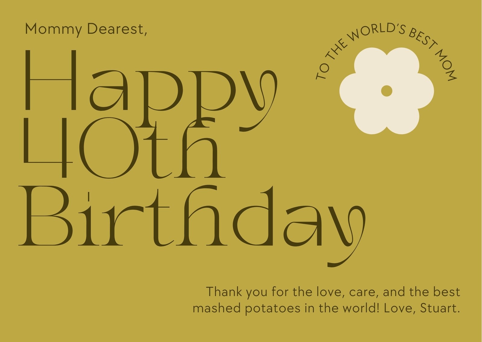 printable 40th birthday card