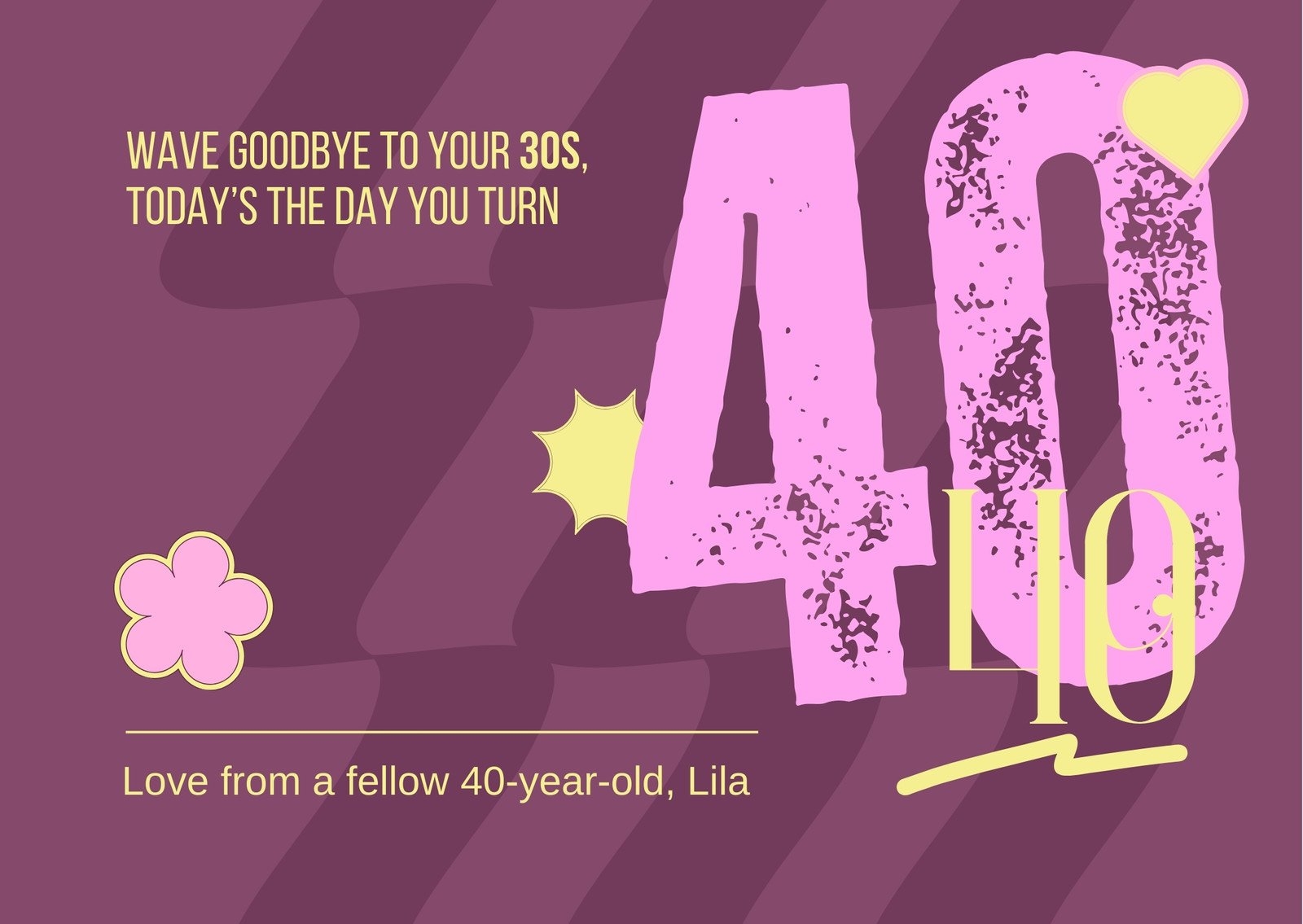 Free Printable 40th Birthday Card Templates Canva