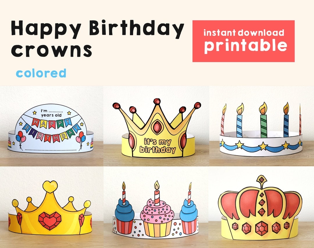 Happy Birthday Crown Printable Free Happy Birthday Crown Printable For Coloring Simple U0026 Interactive Free Download