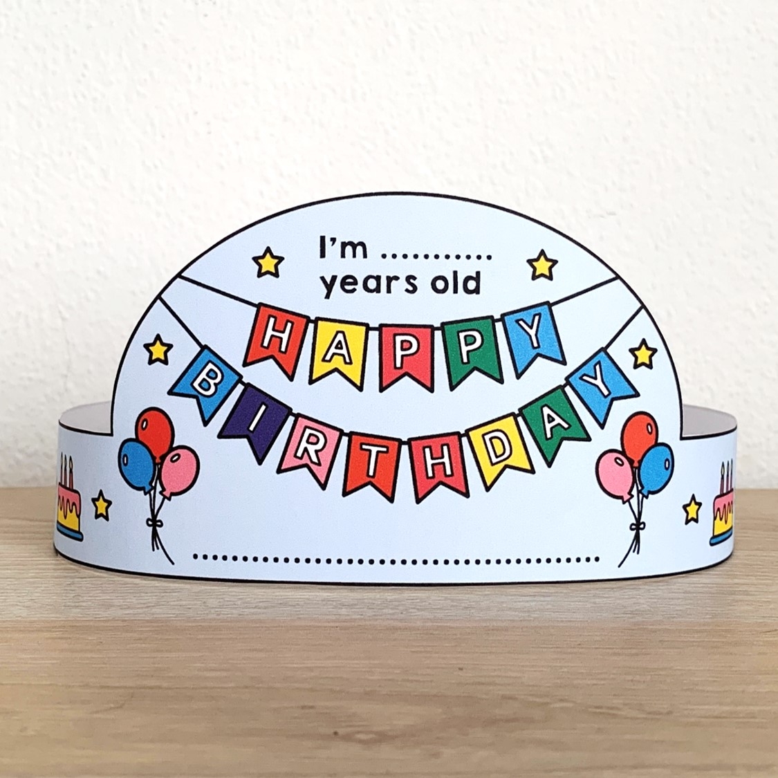 Happy Birthday Paper Crown Printable Costume Craft Activity Template