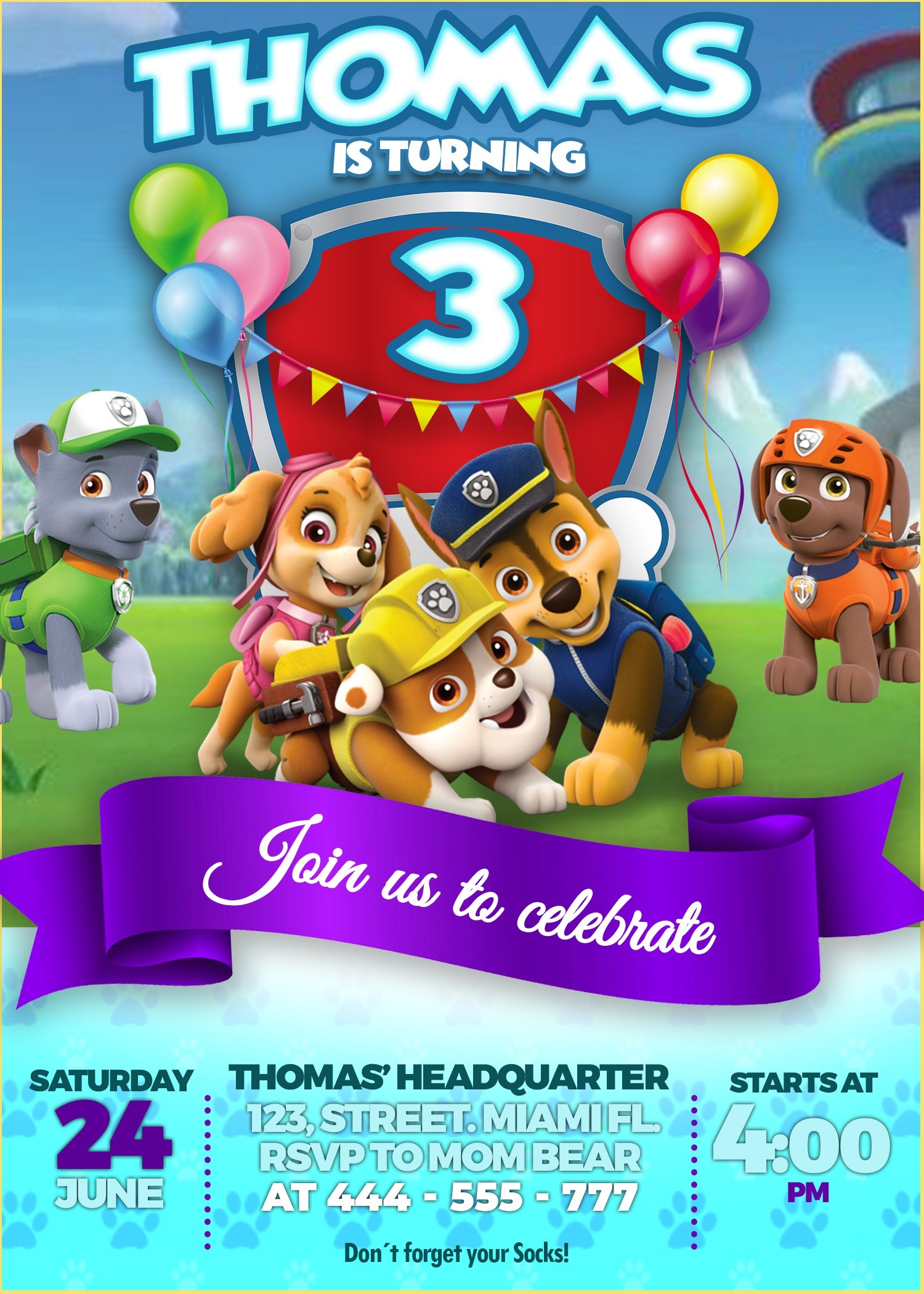 Paw Patrol Birthday Invitation Oscarsitosroom