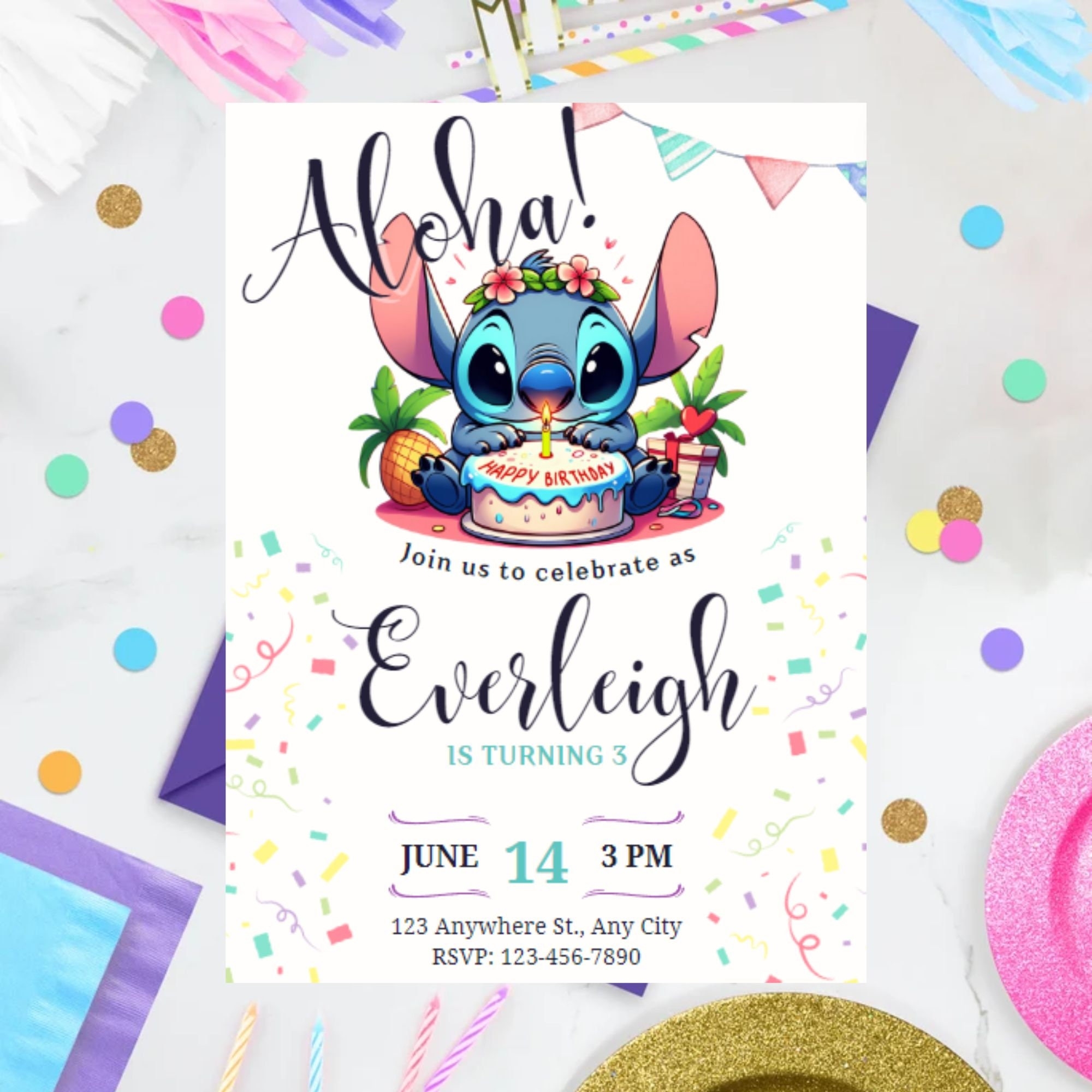 free printable stitch birthday invitations