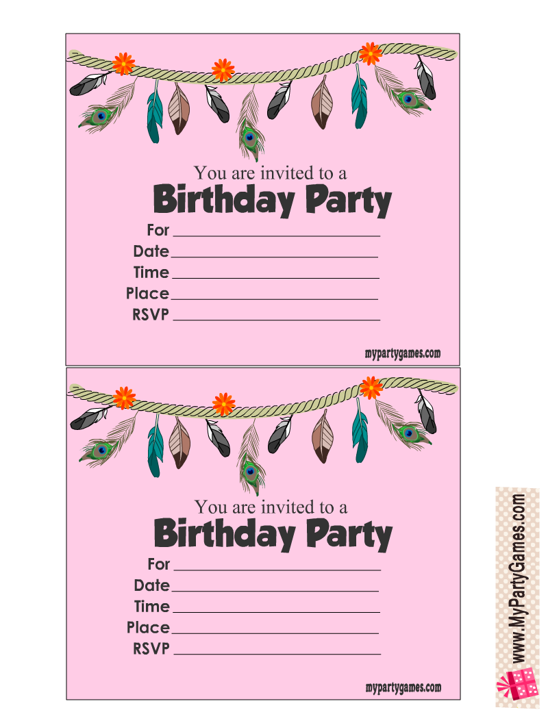 100 Free Printable Kids Birthday Party Invitations Worksheets 