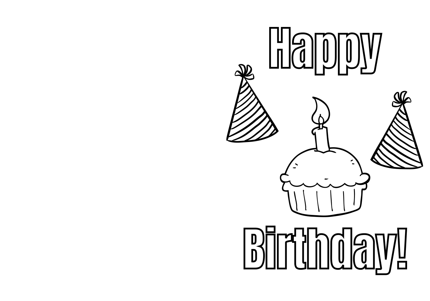 colouring birthday cards printable