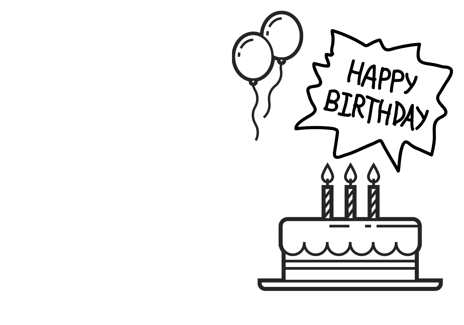 black white birthday cards printable