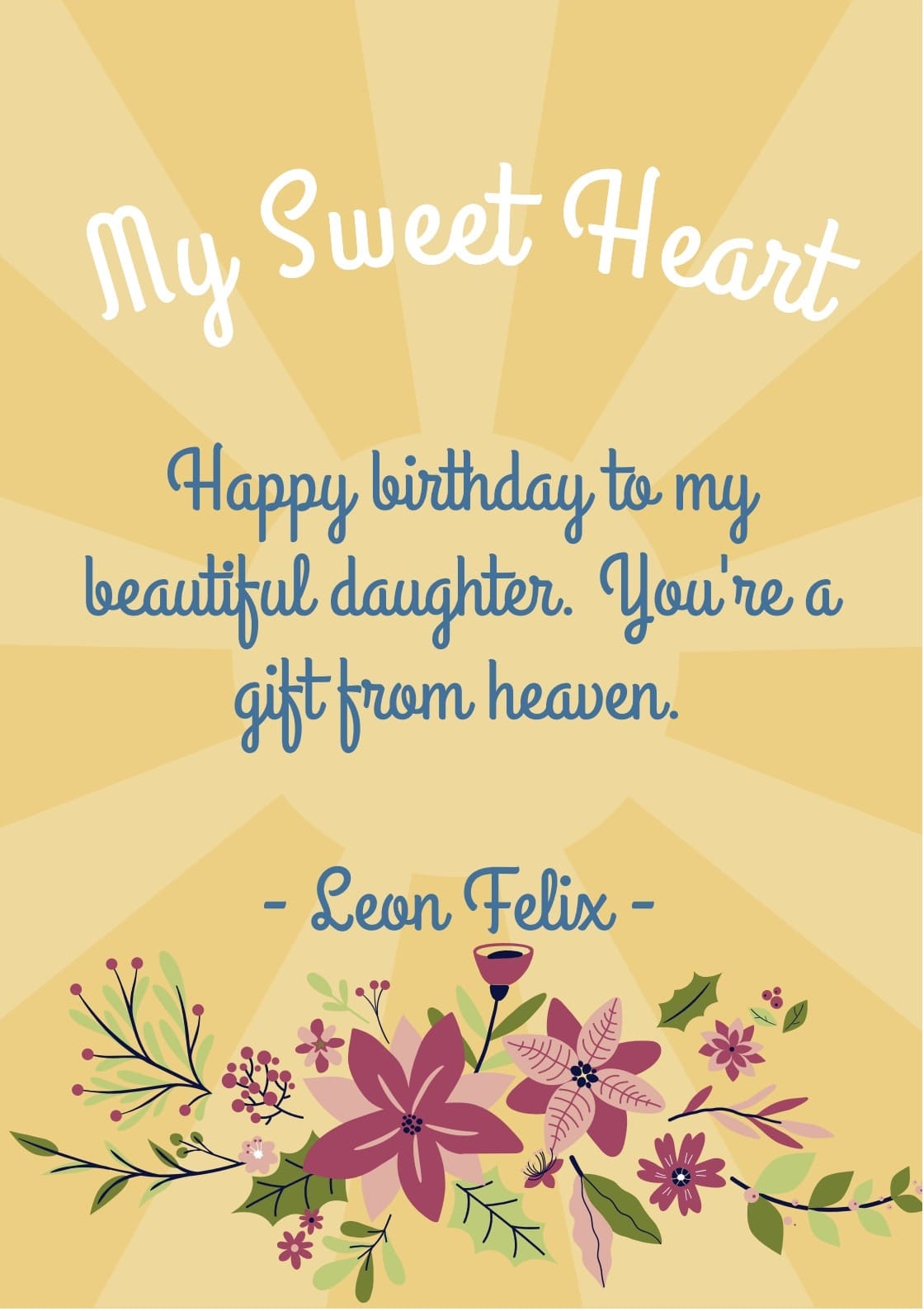 simple birthday wishes for daughter