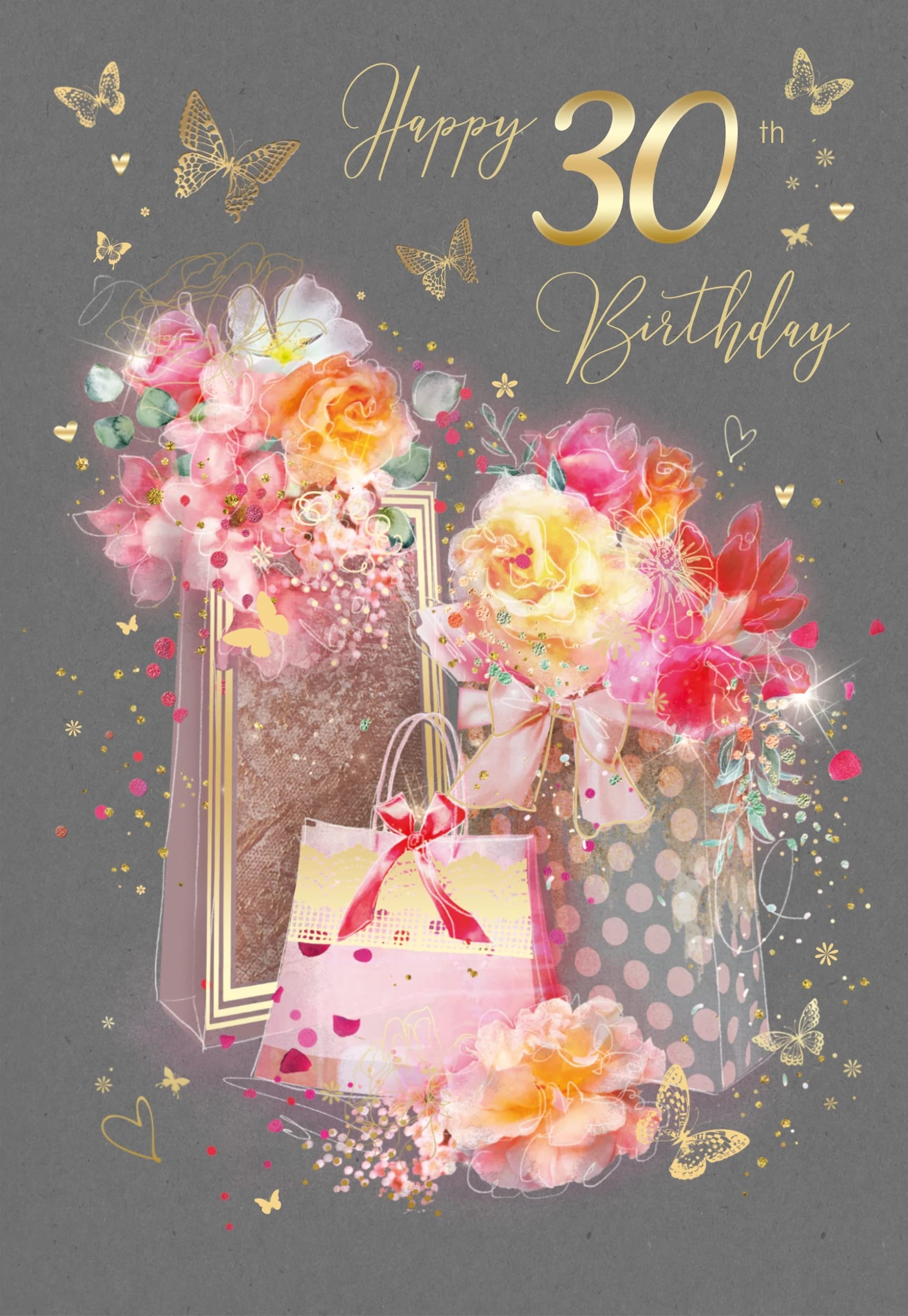 30th Happy Birthday Present And Flowers Greeting Card From The 30th Happy Birthday Present And Flowers Greeting Card From The