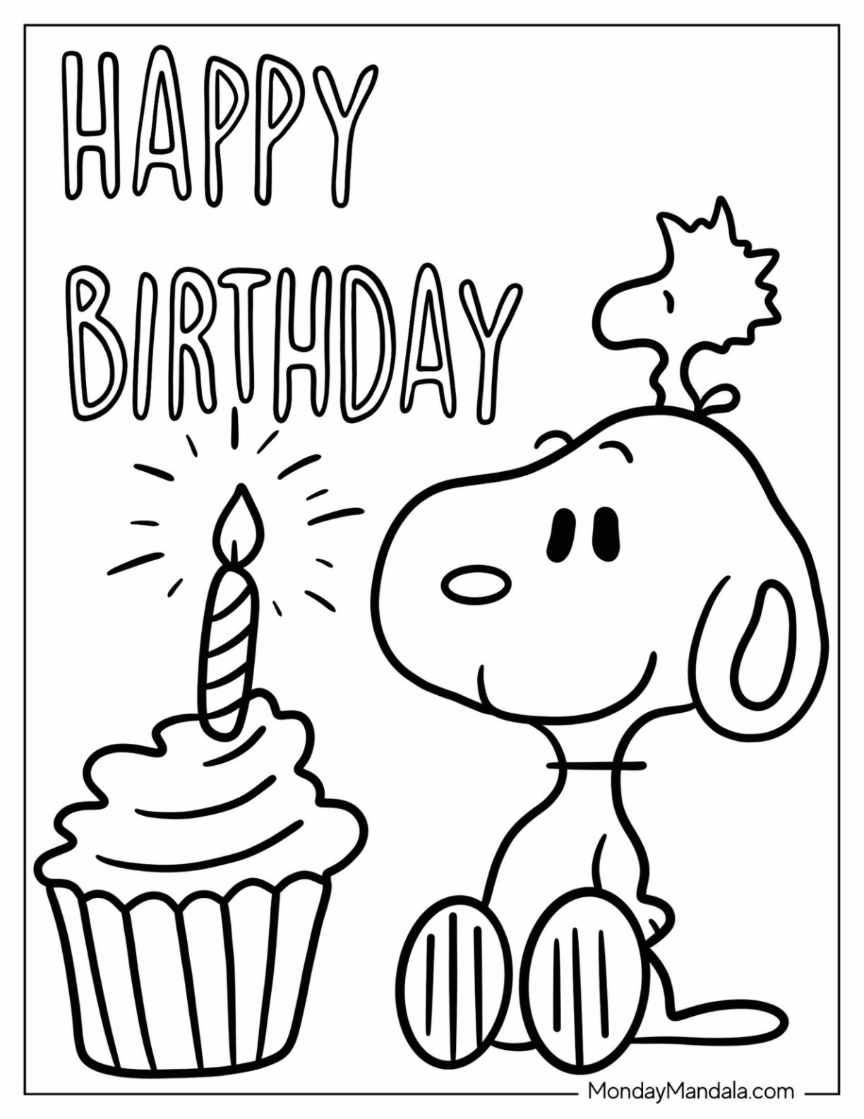 36 Happy Birthday Coloring Pages Free PDF Printables 