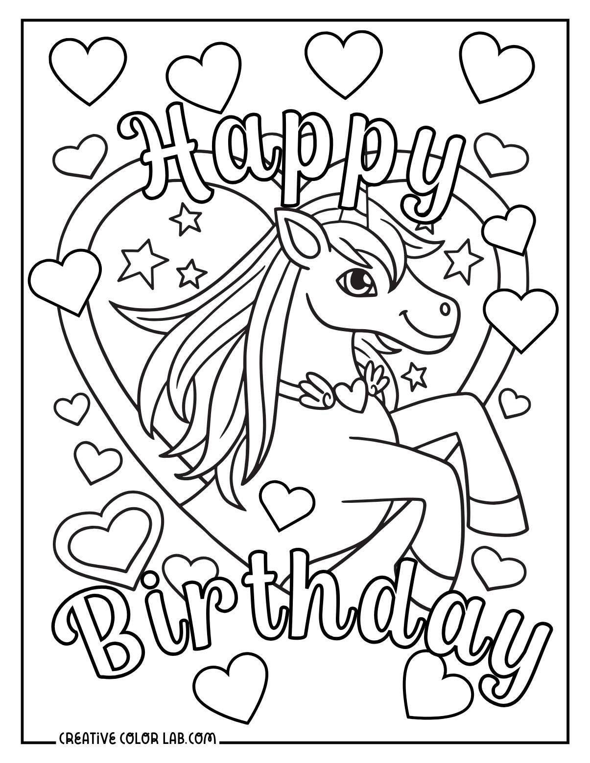46 Happy Birthday Coloring Pages Free PDF Printables