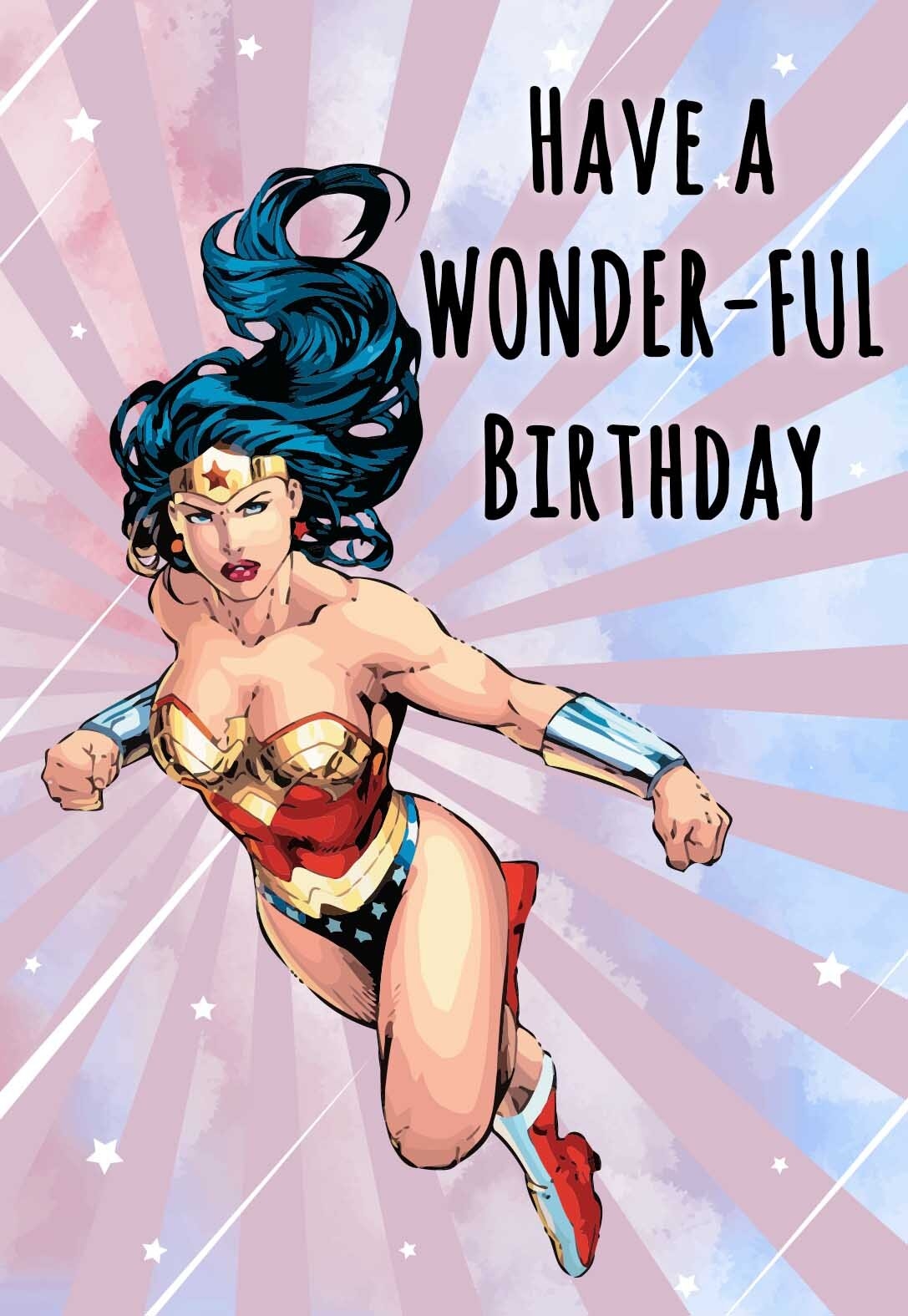 5 Wonder Woman Printable Birthday Cards PRINTBIRTHDAY CARDS
