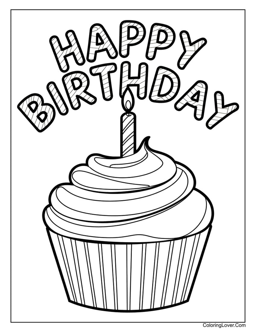 free birthday printable coloring pages