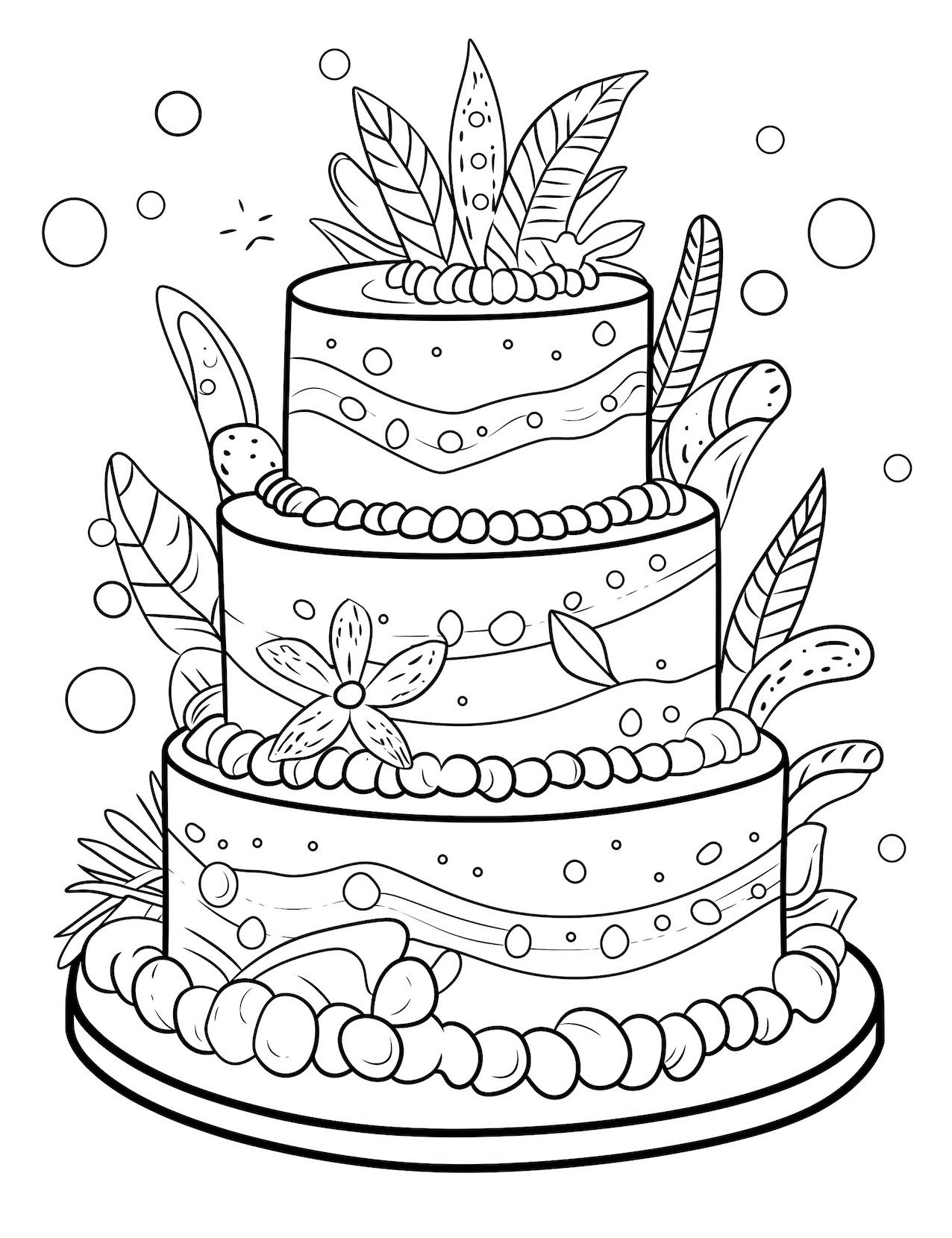 Free Printable Birthday Cake Coloring Page