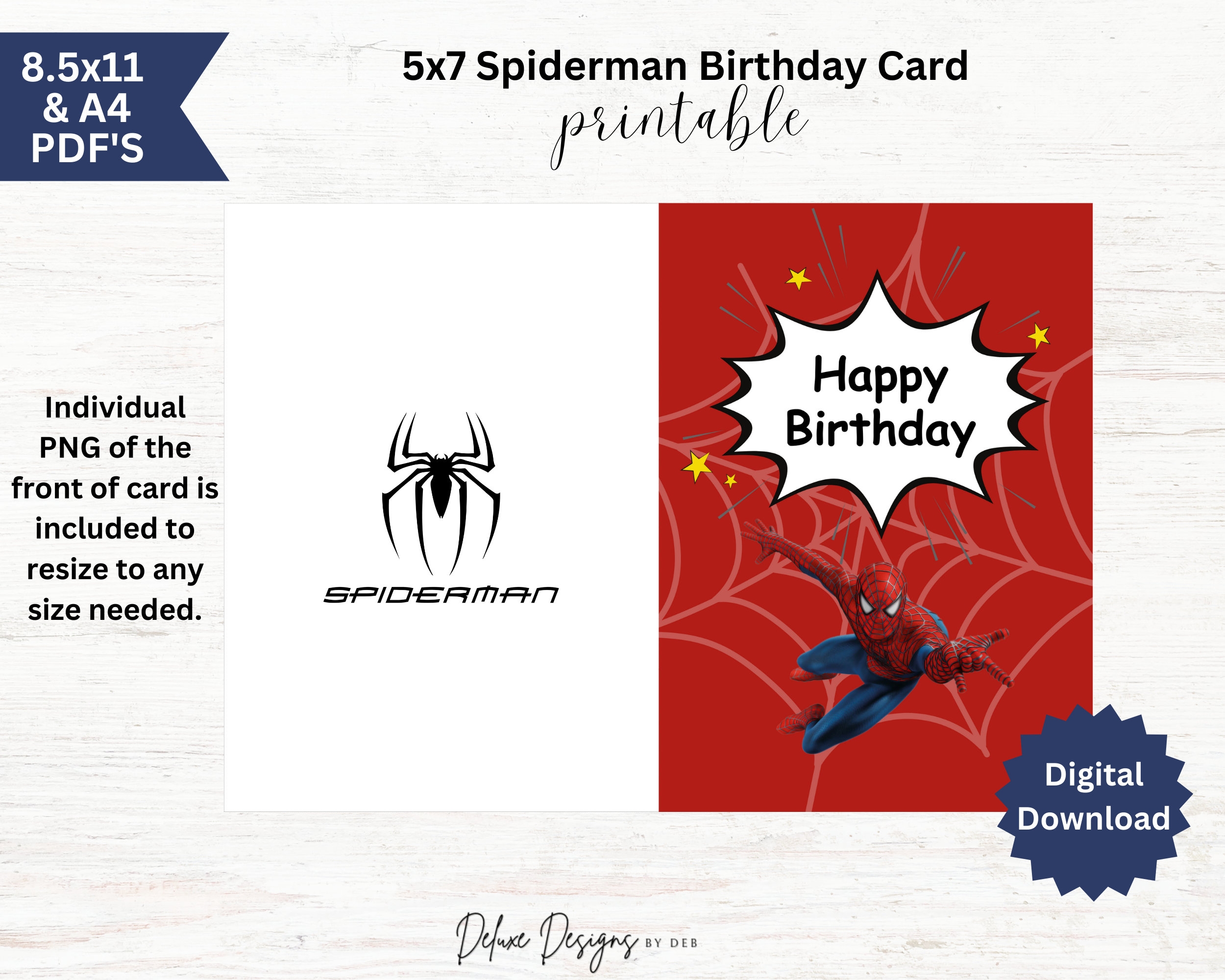 spiderman printable birthday card