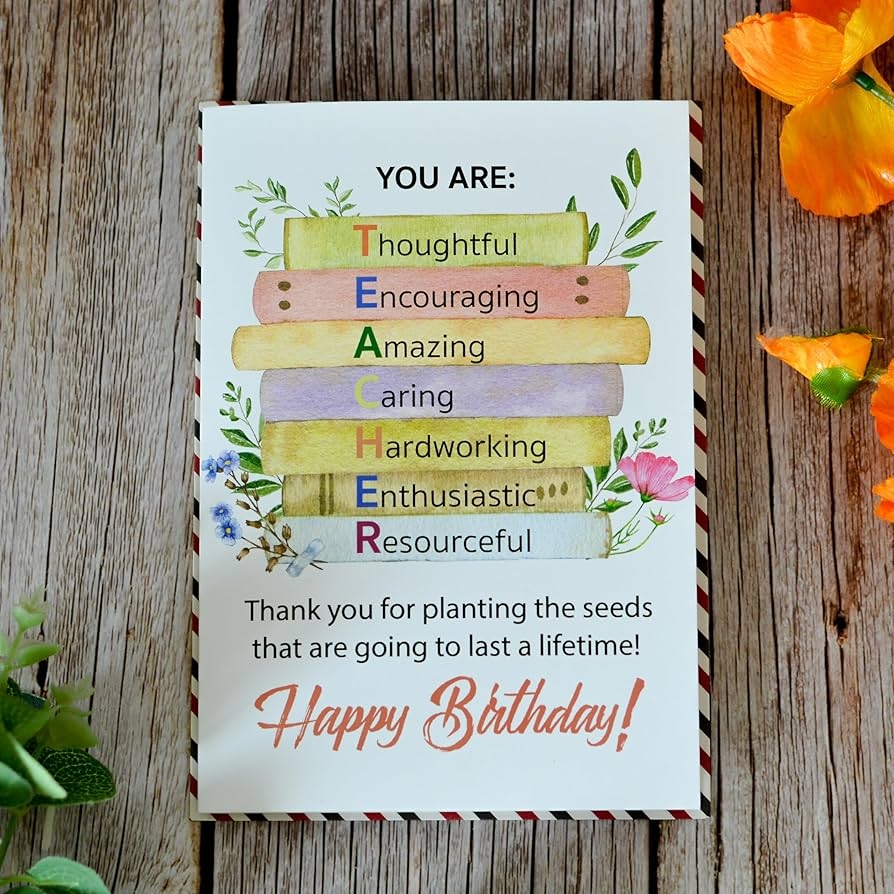printable birthday card teacher