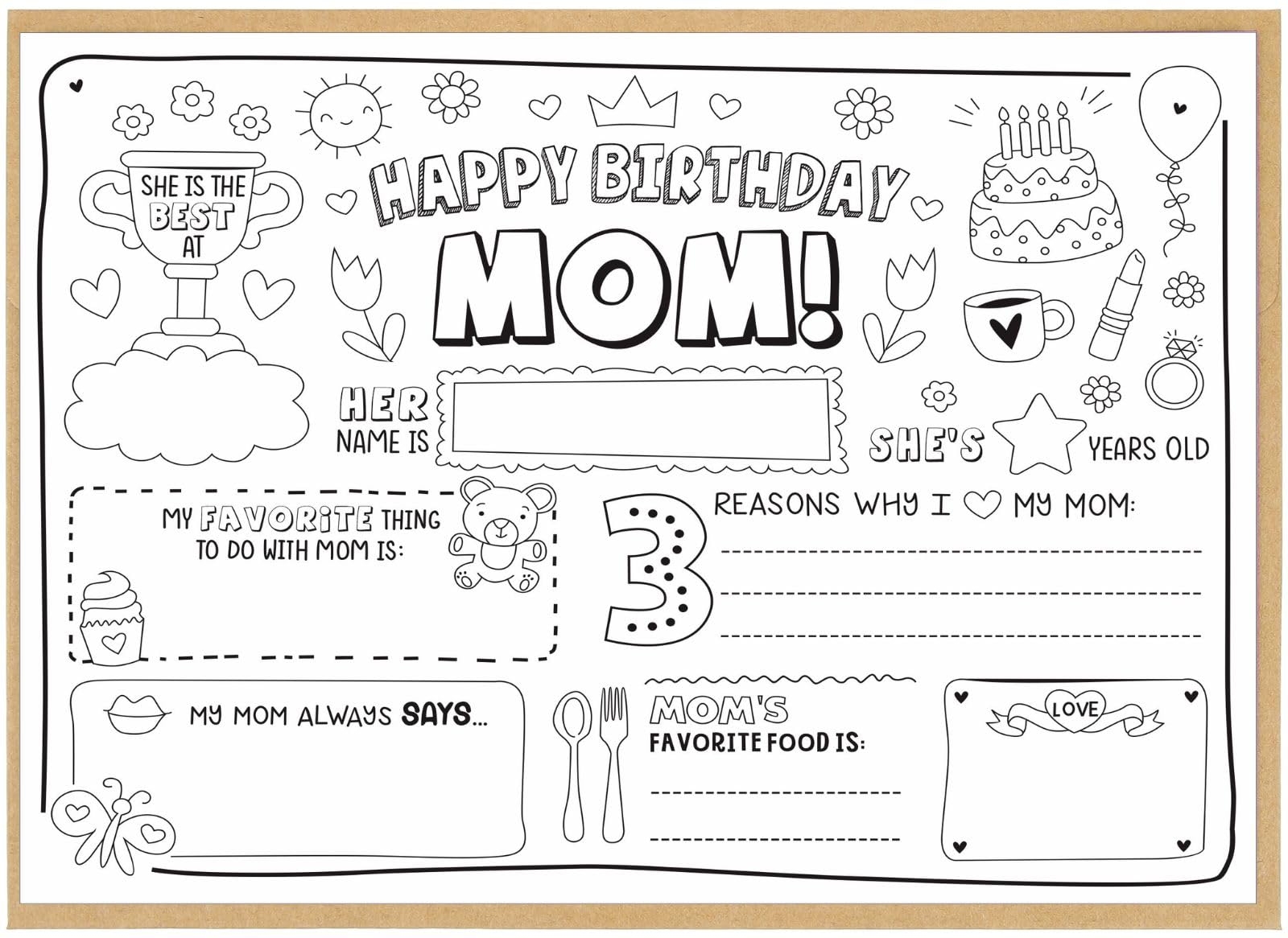 happy birthday mom card printable happy birthday mom card printable
