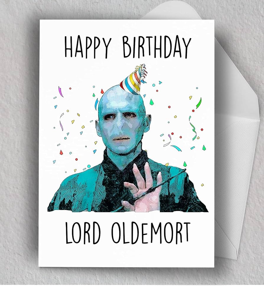 Amazon Funny Wizard Theme Birthday Card Lord Oldemort Parody Design Blank Inside Includes Envelope Office Products