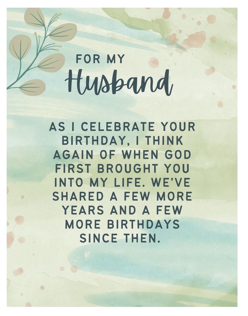 Amazon Greeting Card For My Husband Religious Christian Happy Birthday I Think Of When God First Brought You Into My Life Office Products Amazon Greeting Card For My Husband Religious Christian Happy Birthday I Think Of When God First Brought You Into My Life Office Products