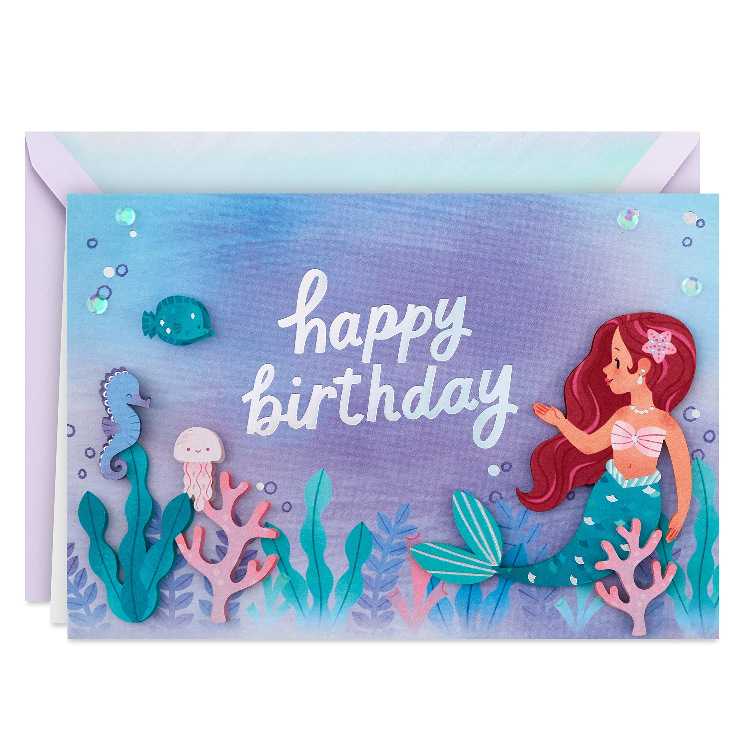 Amazon Hallmark Signature Birthday Card For Girls Mermaid Office Products