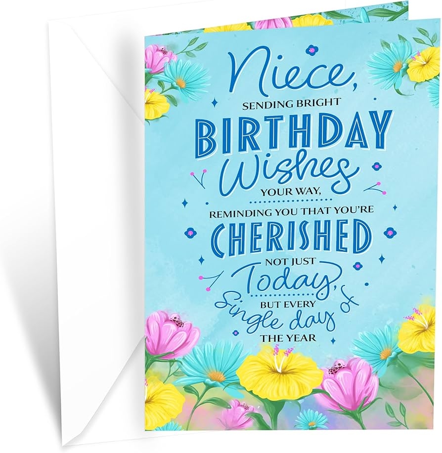 Amazon Prime Greetings Birthday Card Niece Made In America Eco Friendly Thick Card Stock With Premium Envelope 5in X 7 75in Packaged In Protective Mailer Office Products