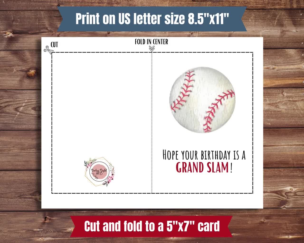 Baseball Birthday Card Printable Sports Bday Card Baseball Lover Baseball Birthday Card Printable Sports Bday Card Baseball Lover