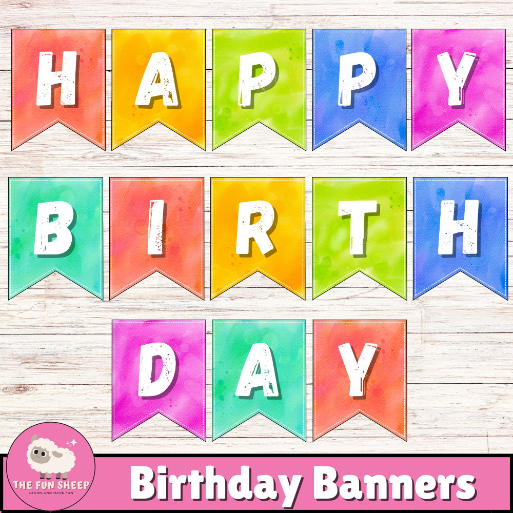 Birthday Banners DIY Printable Happy Birthday Party Garland 
