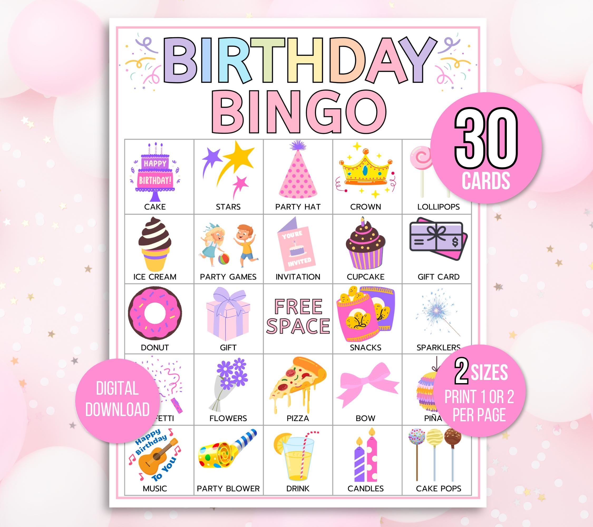 birthday bingo printable free birthday bingo printable free