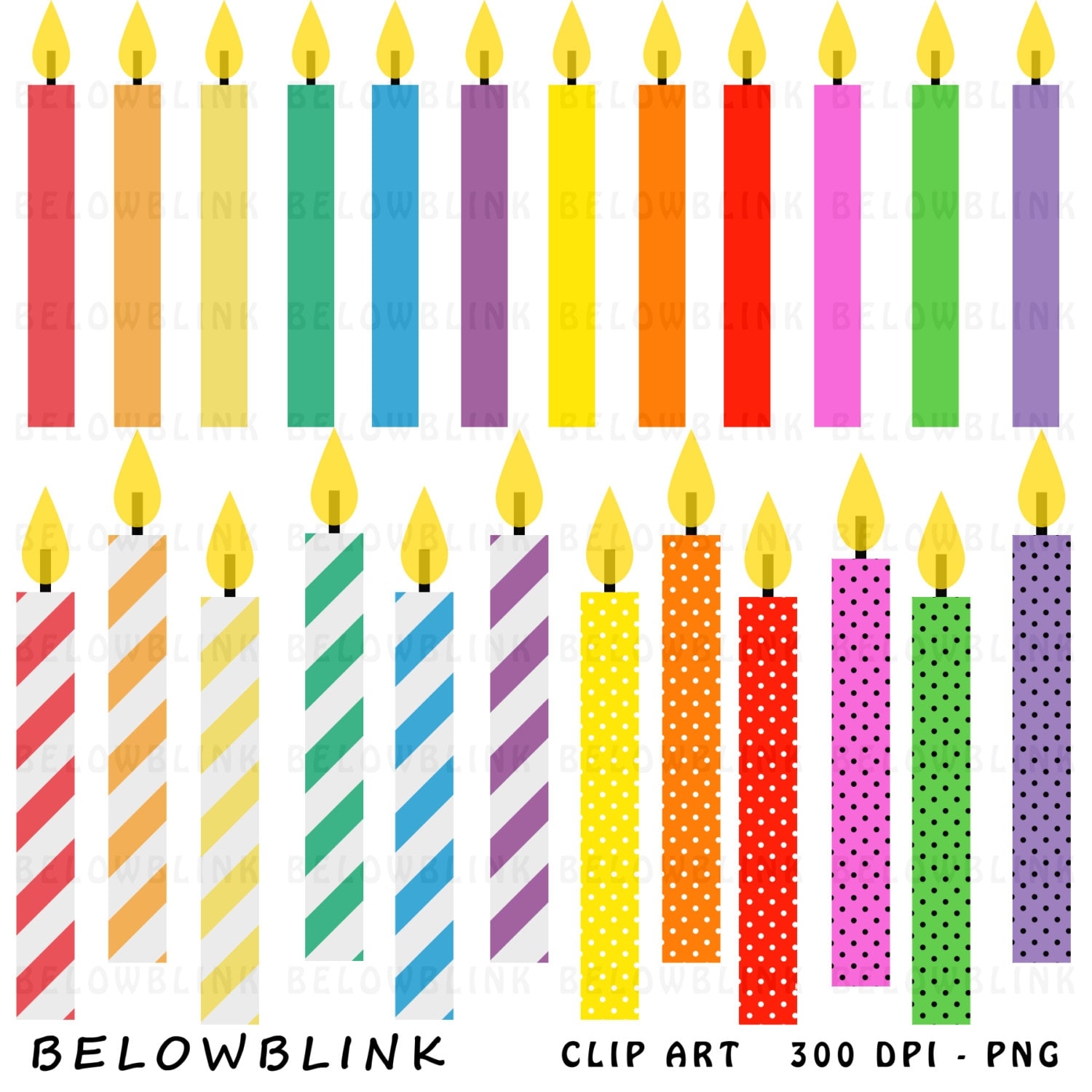 Birthday Candles Digital Clip Art Commercial Use Instant Download DP273