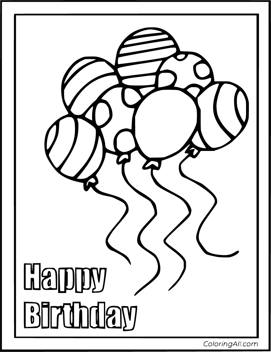 Birthday Card Coloring Pages 12 Free Printables ColoringAll 