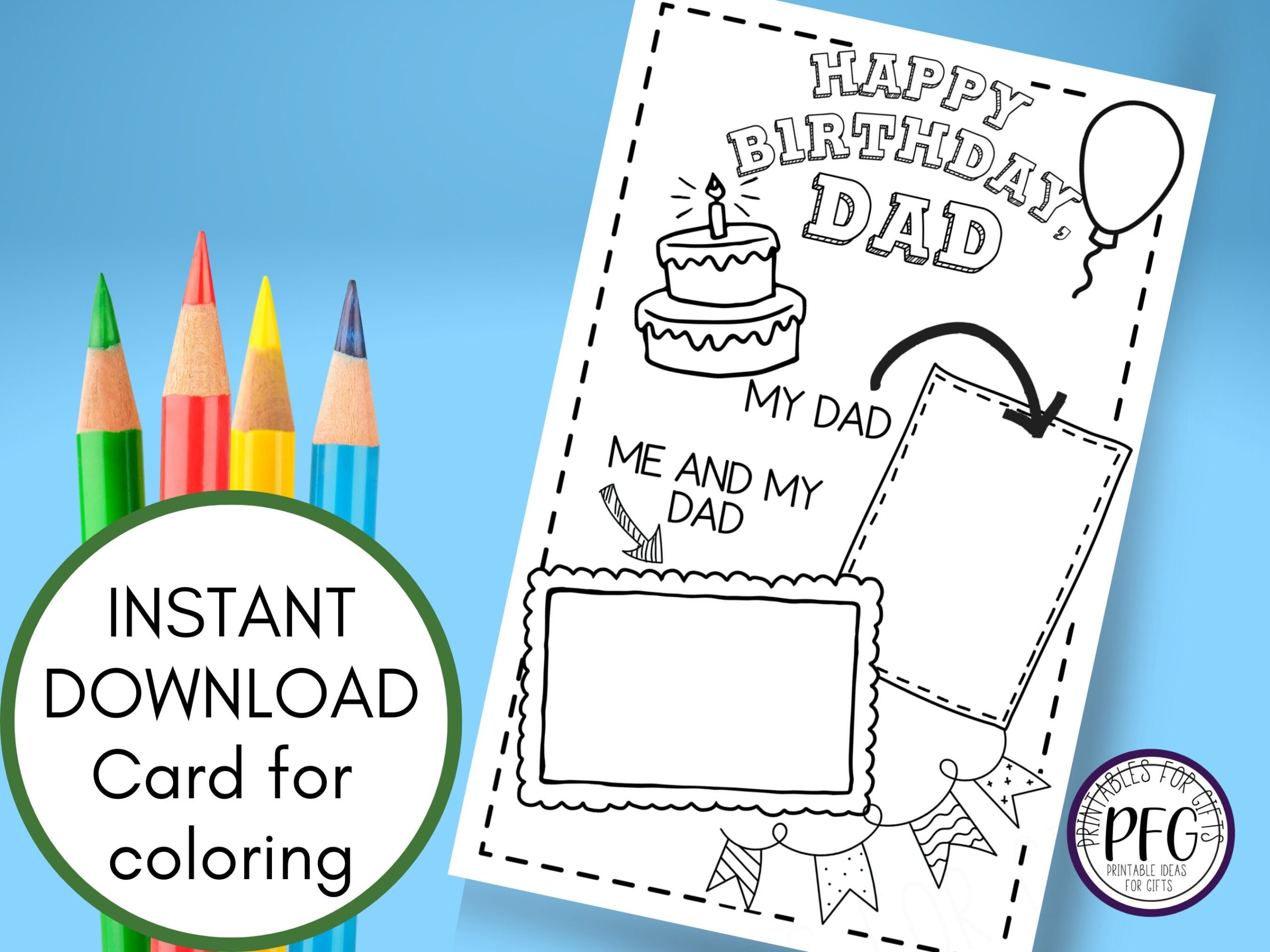 Birthday Card For Dad From Kids Printable Coloring Page Father Birthday Gift All About My Daddy DIY Fill In The Blank Template For Dad Etsy