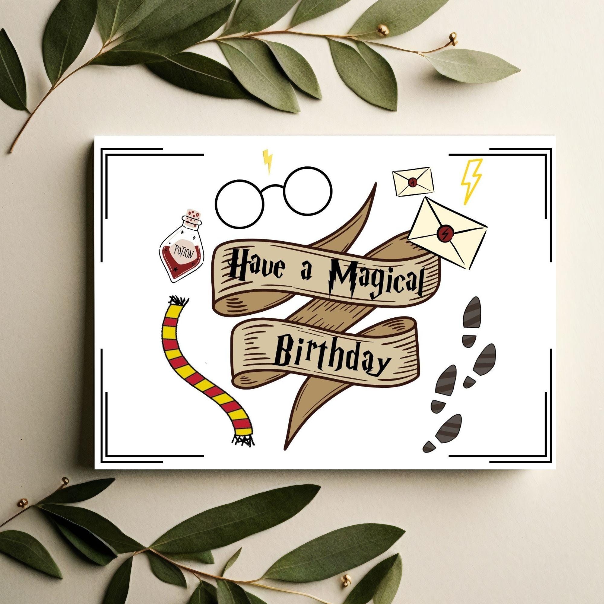 Birthday Card For Wizarding World Fans Have A Magical Birthday Potter Birthday Card Wizarding World HP Birthday Printable Download Etsy