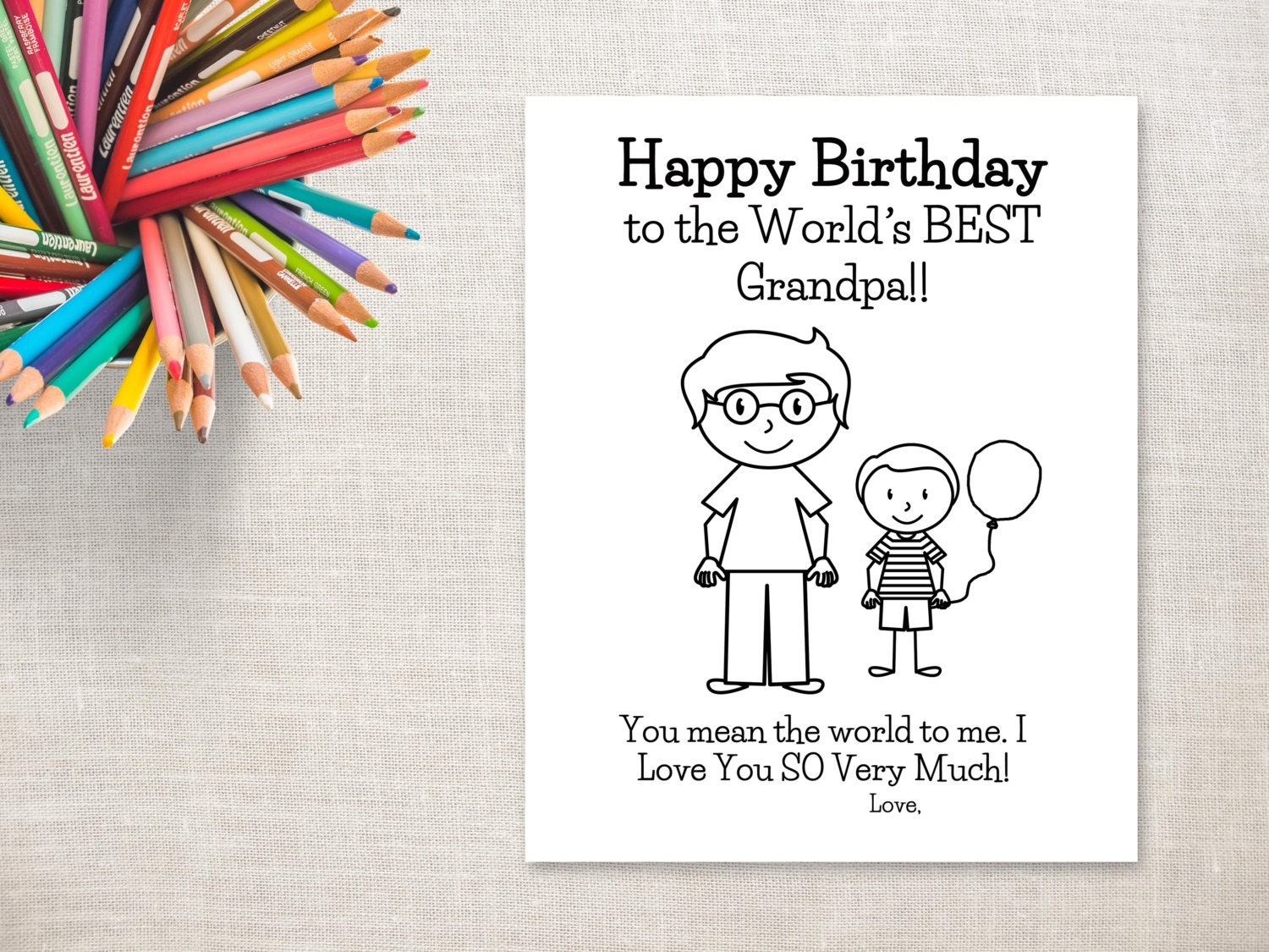 Birthday Coloring Printable Boy U0026 Grandpa Birthday Card To Grandpa From Grandson Birthday Coloring Printable Boy U0026 Grandpa Birthday Card To Grandpa From Grandson