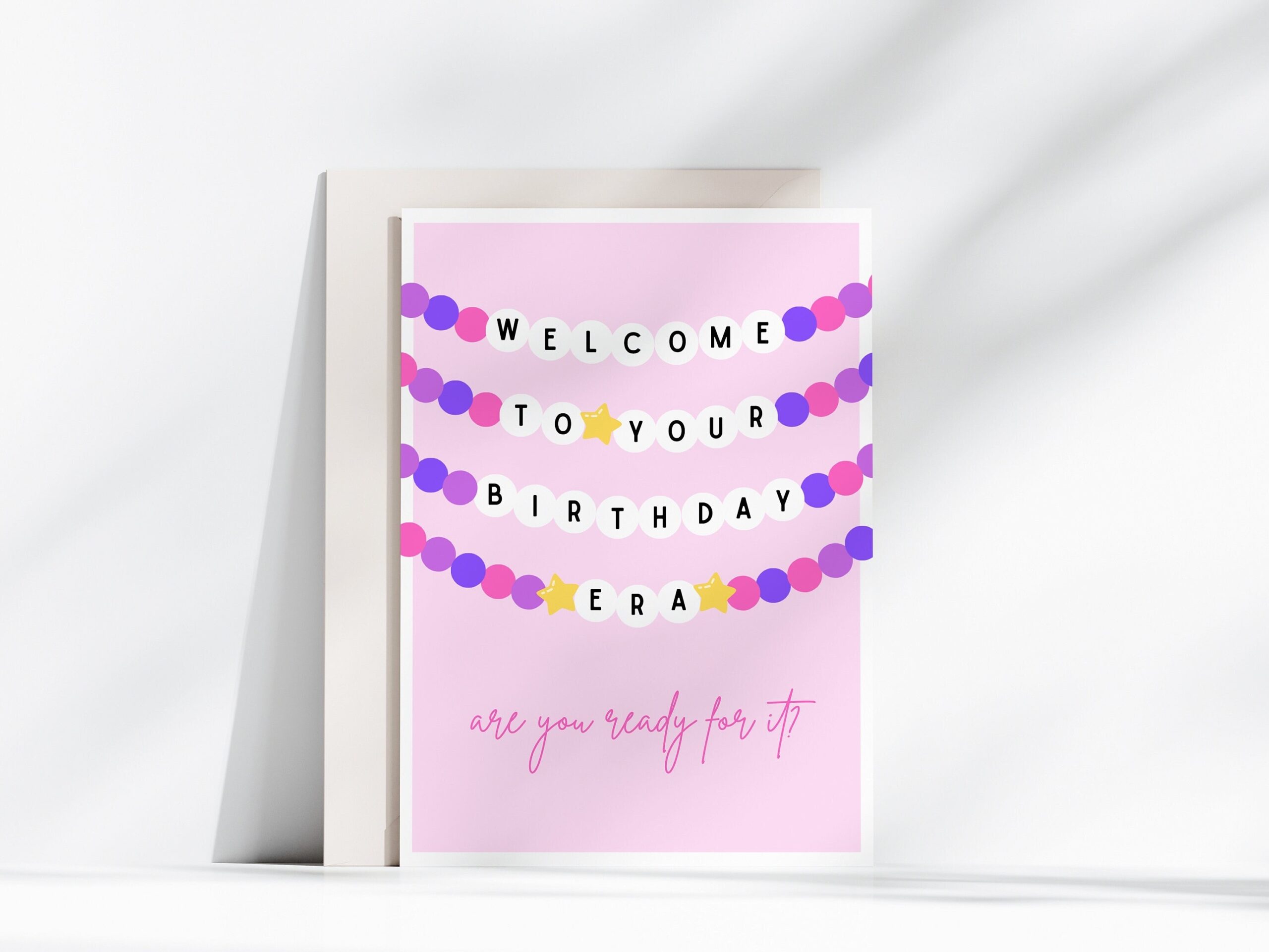 Birthday Era Card Printable Taylor Swift Birthday Card Friendship Bracelet Card Birthday Card For Swiftie Taylor Swift Card Editable Etsy