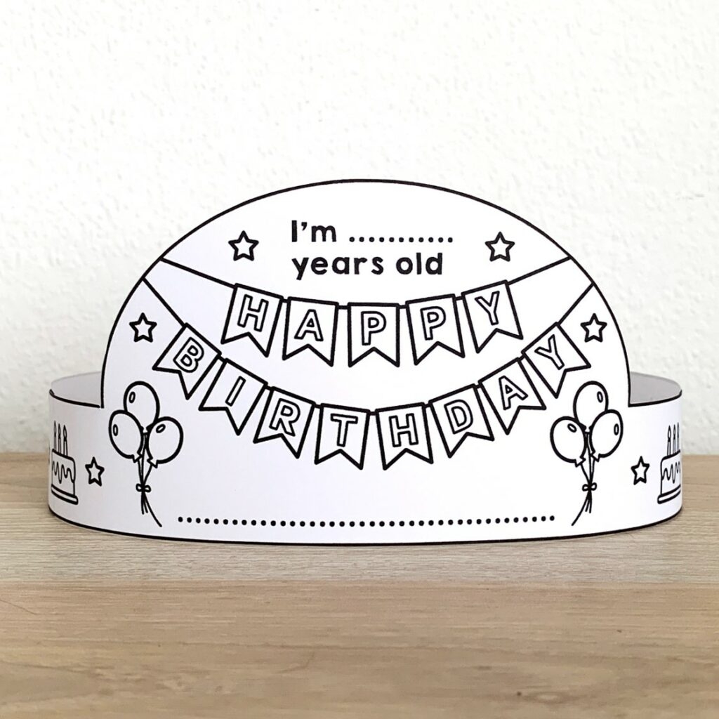 Birthday Hat Printable Birthday Crowns For Kids Happy Birthday Crown Editable Printable