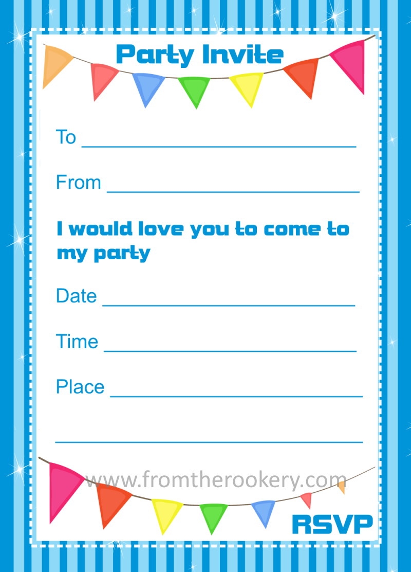 free printable birthday invites