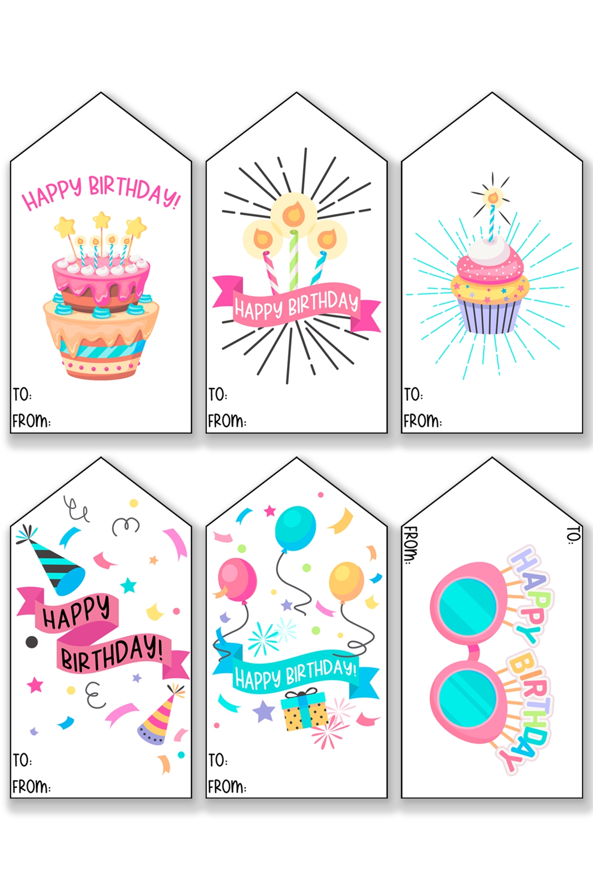Birthday Tags Printable Set Simple 2 Mom Envy
