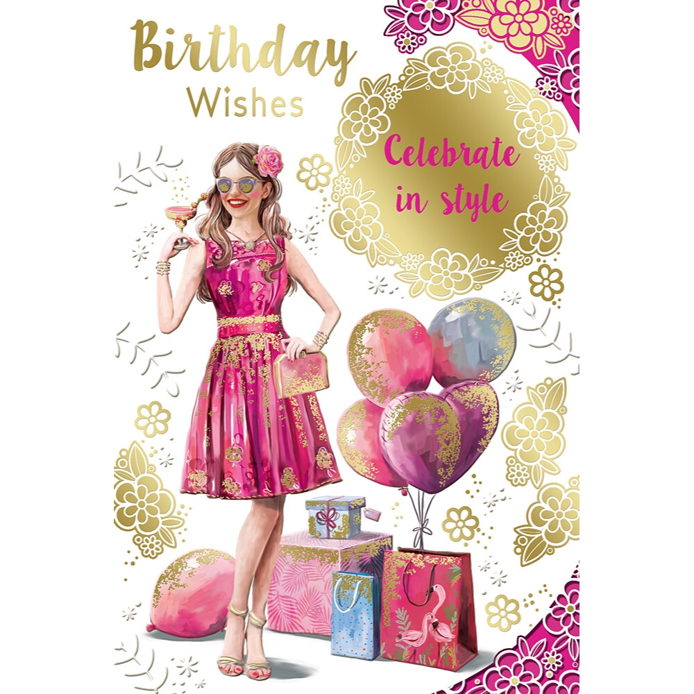 Birthday Wishes Celebrate In Style Open Female Stylish Girl Design Birthday Wishes Celebrate In Style Open Female Stylish Girl Design