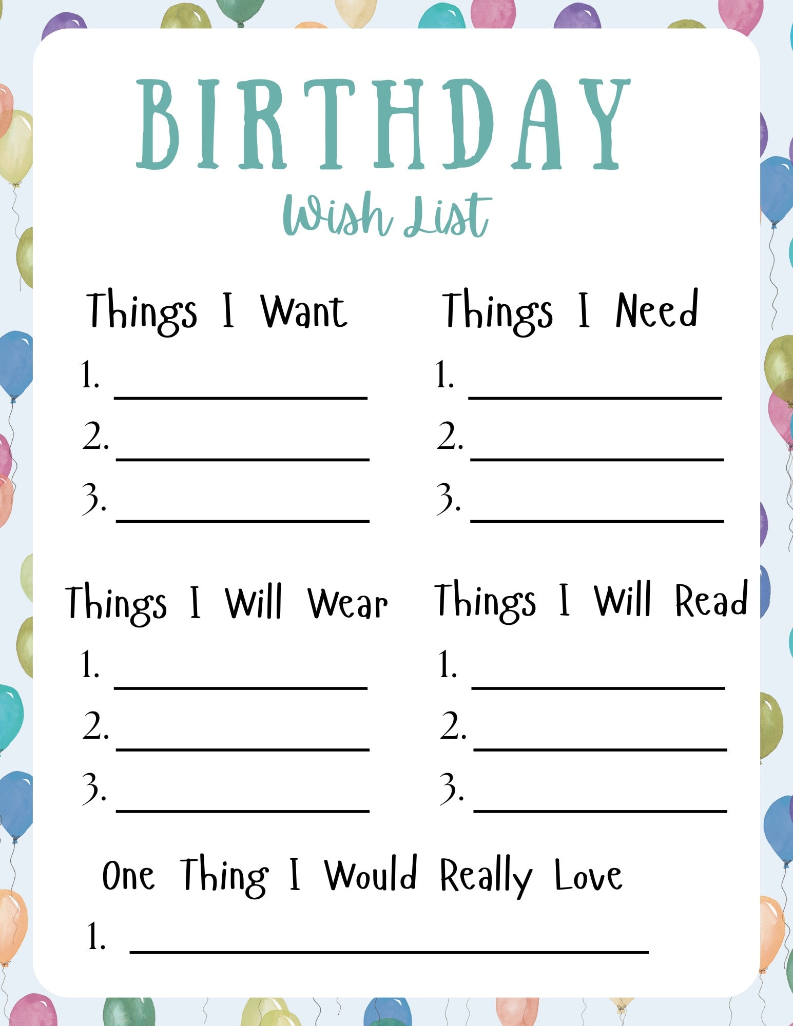 Birthday Wishlist Template 4 Different Templates To Make Your Own Birthday Wishlist