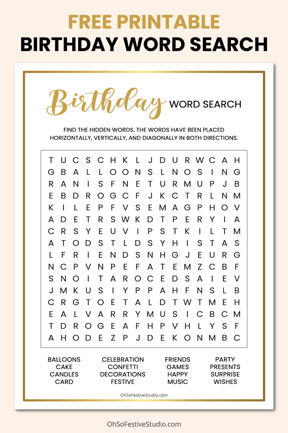 birthday word search printable birthday word search printable