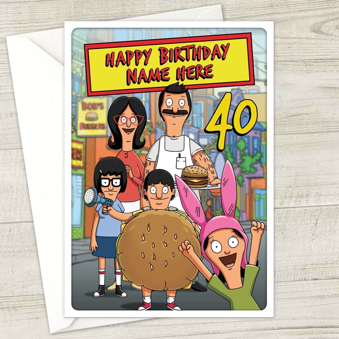 bob's burgers 40th birthday card printable