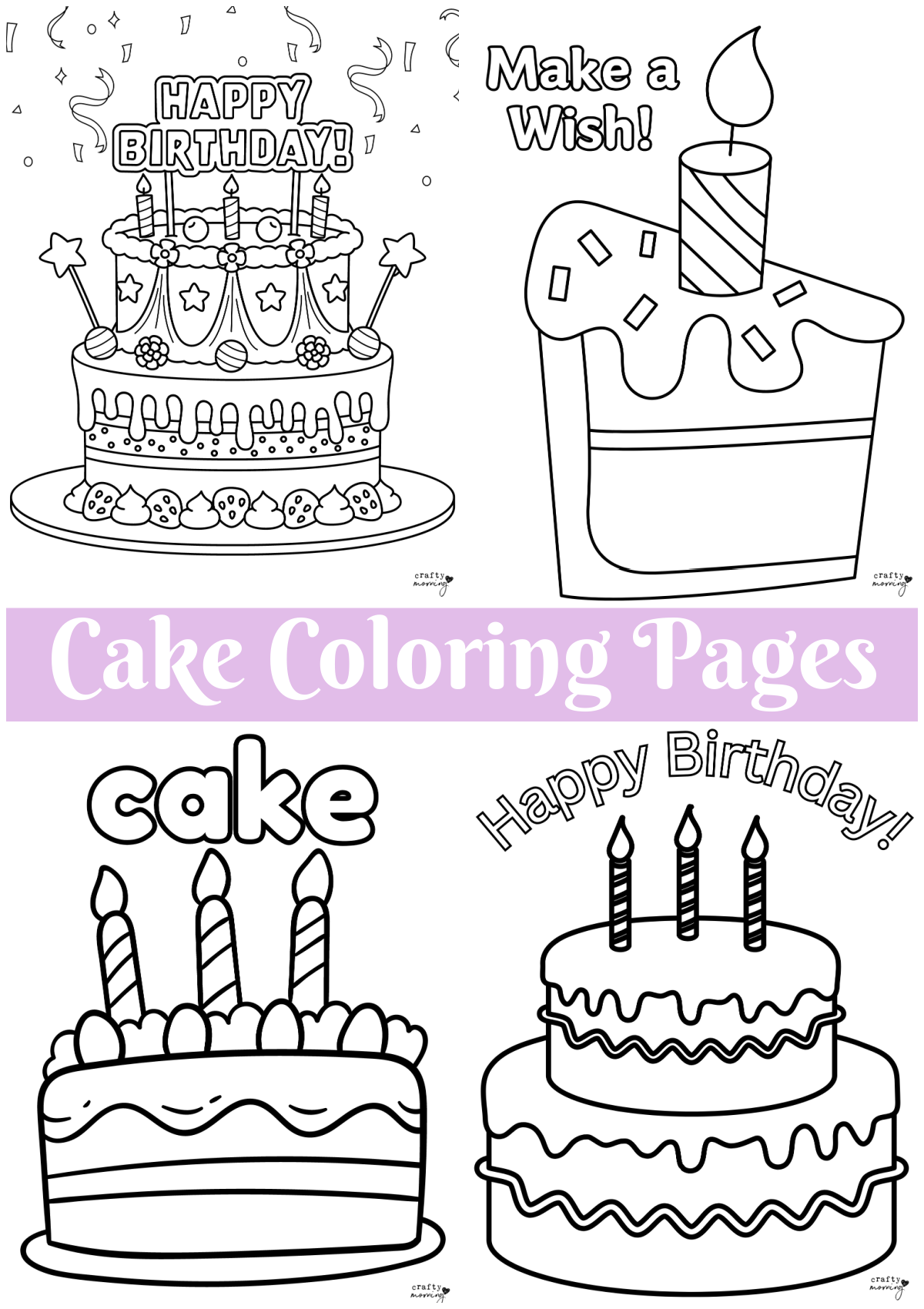 Cake Coloring Pages Crafty Morning