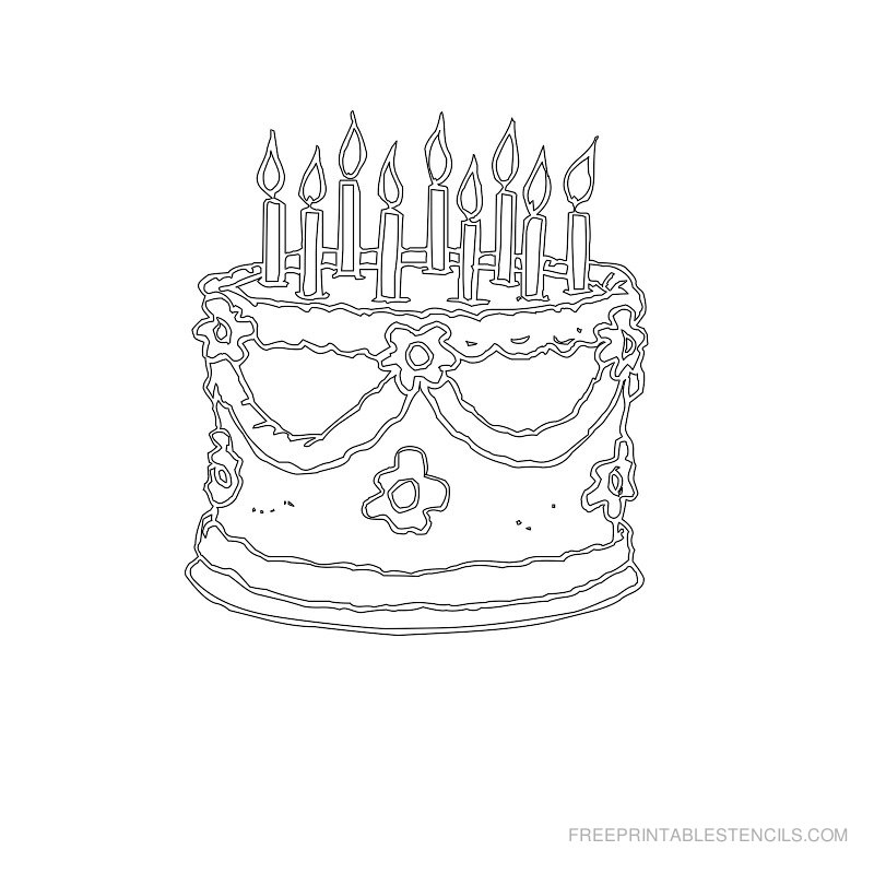birthday cake outline printable