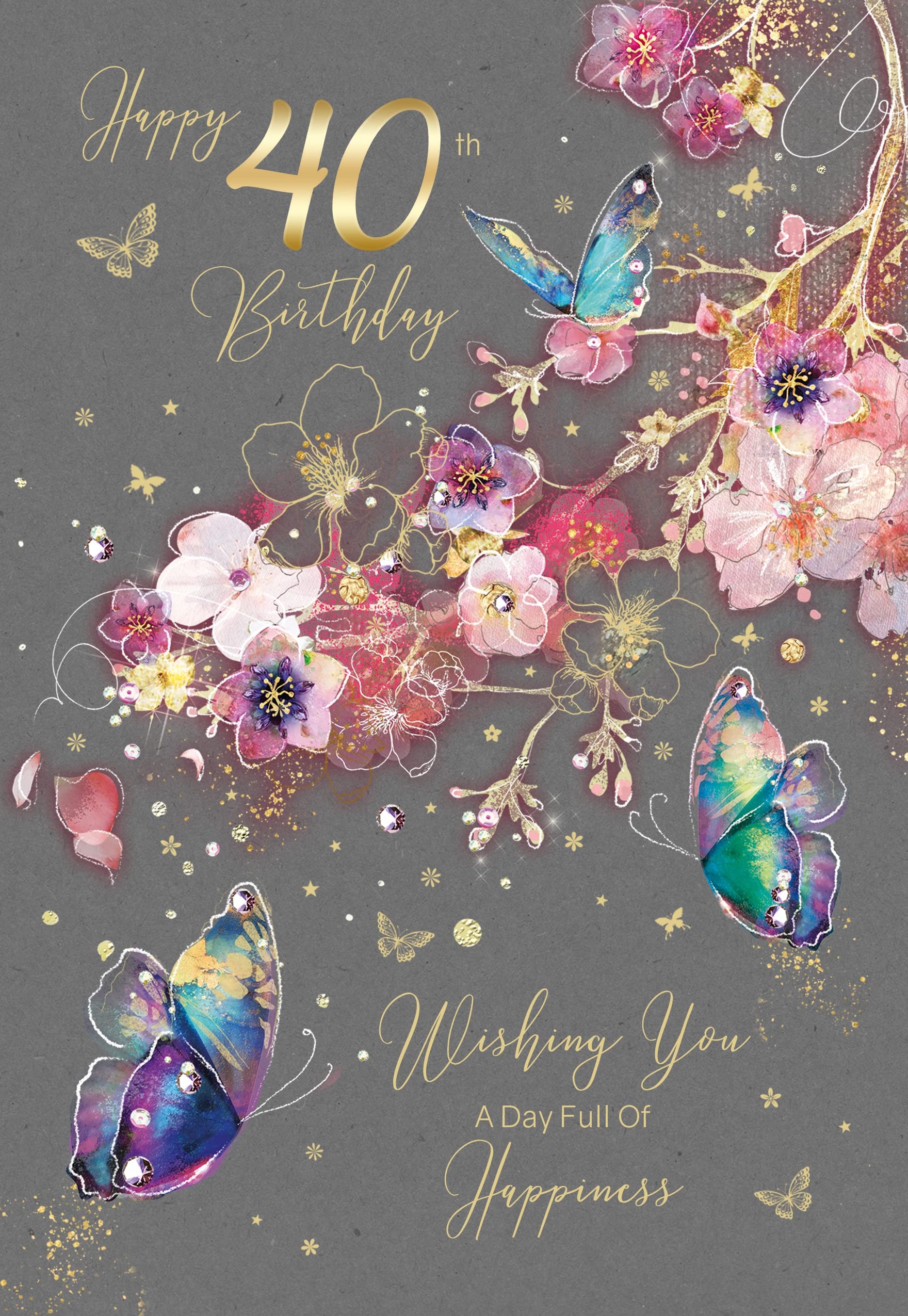 Cherry Orchard 40th Birthday Artistic Happy Birthday Greeting Card 