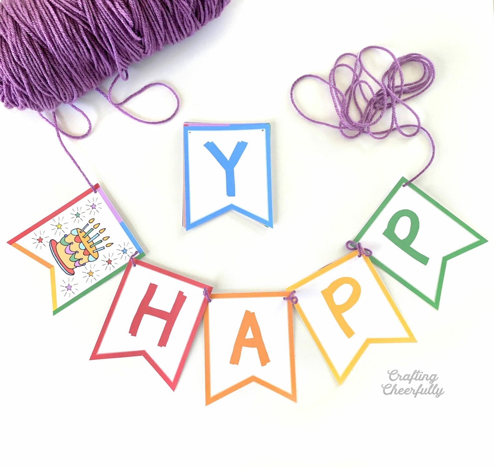 Colorful Rainbow Birthday Banner Free Printable Crafting 