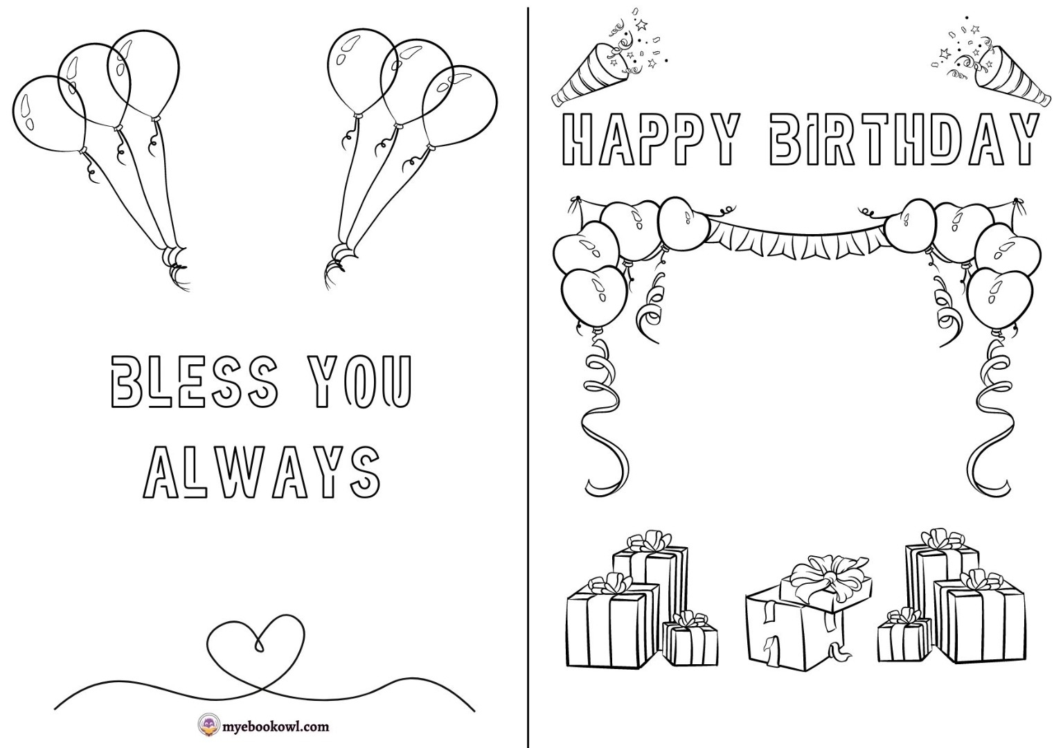 Coloring Birthday Card Printable Worksheets Library