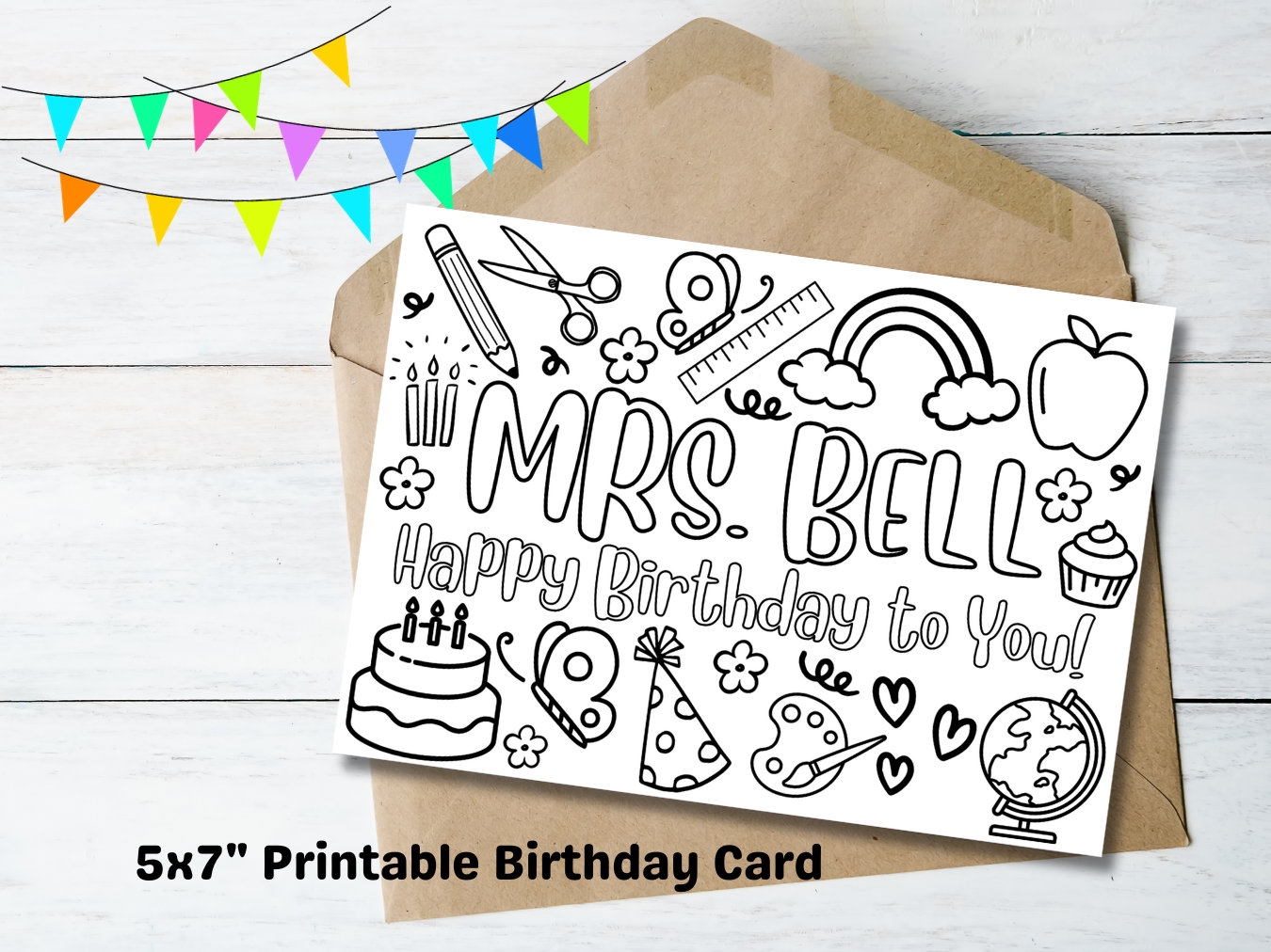 Custom Teacher Birthday Card From Students Personalized Teacher 