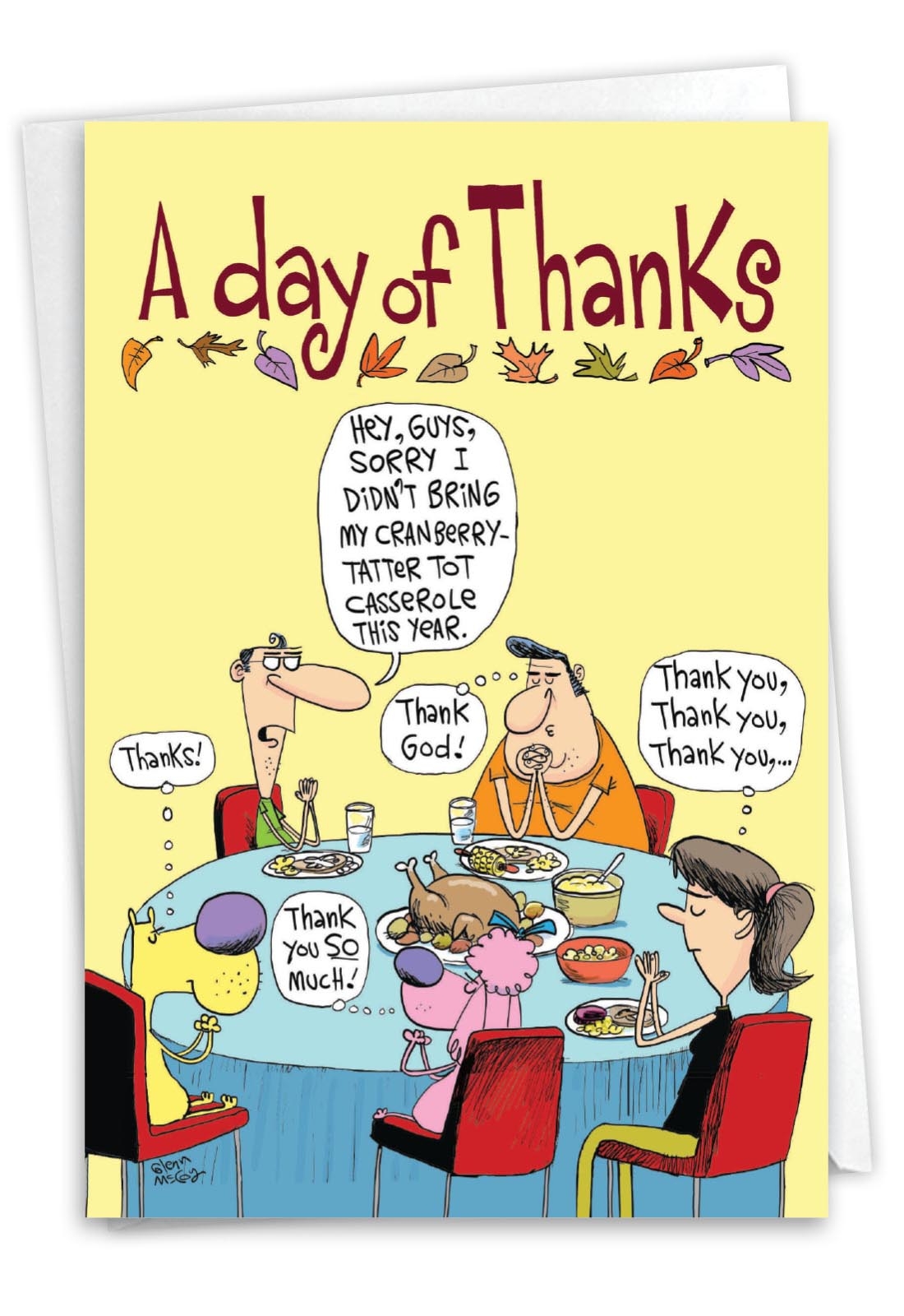 Day Of Thanks Funny Thanksgiving Greeting Card Dogs