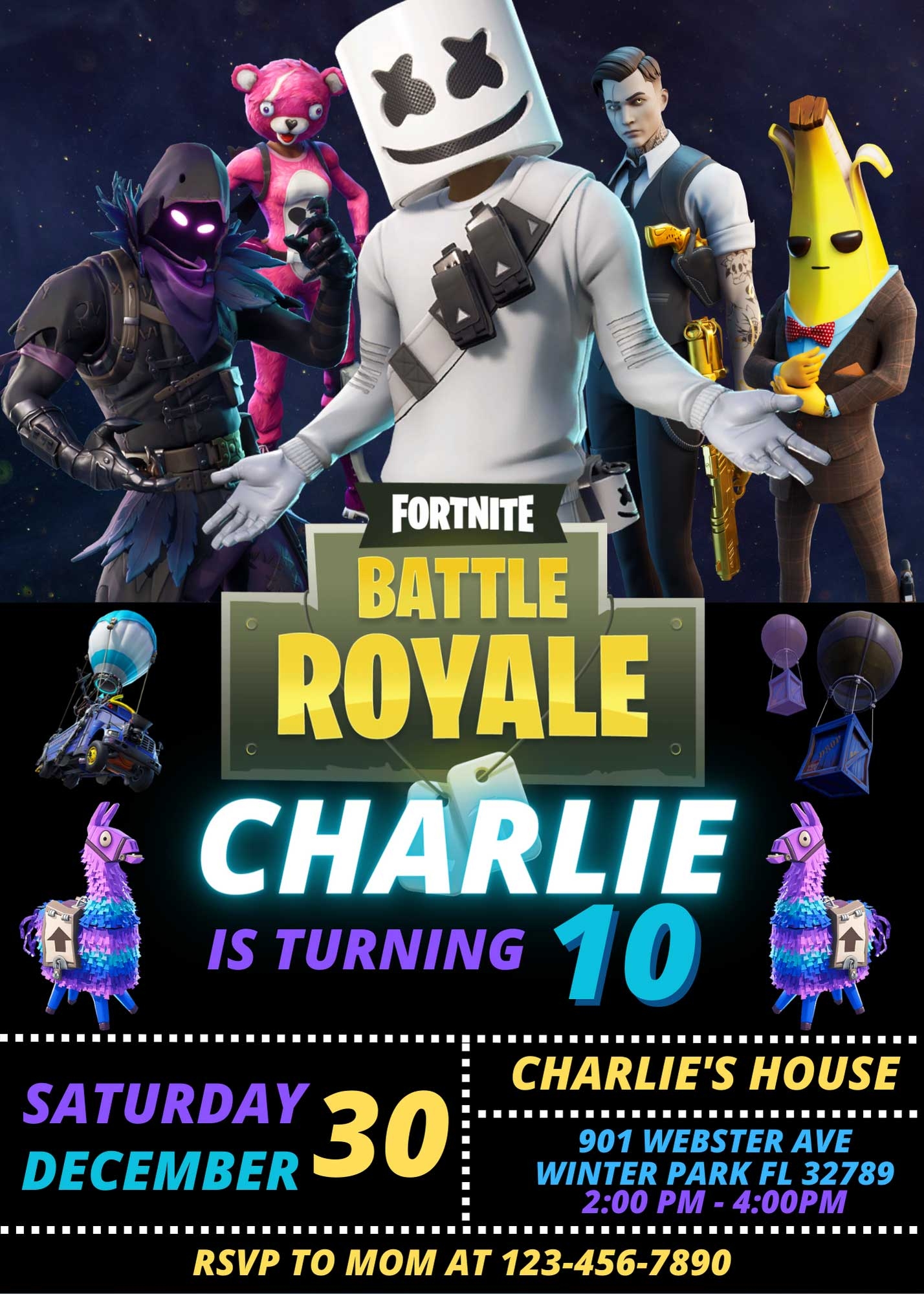 Editable Fortnite Birthday Invitation Template Terrific Invite Editable Fortnite Birthday Invitation Template Terrific Invite