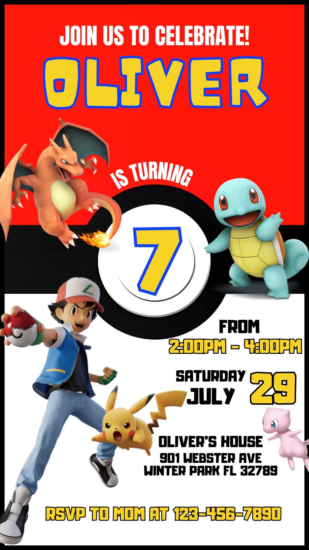 Editable Pokemon Birthday Invitation Template Fantastic Invite
